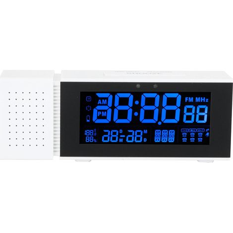 Réveil lumineux et sonore multifonction numérique avec veilleuse couleur et détecteur de présence 5V blanc TS-P30-WH (1/5)