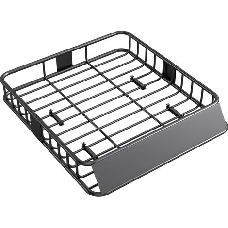 Autodachträger, Dachbox, 90,7 kg Tragkraft, Dachträger mit Windabweiser, Stahlrohre, schwarz