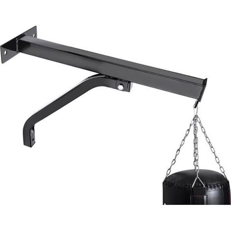 Support mural de sac de boxe de frappe - LIA - Capacité 100KG - Acier - Noir (1/4)