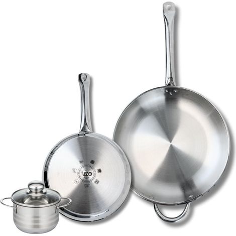 Ensemble de 2 Poêles de cuisson 24 et 32 cm et 1 faitout 12 cm Elo Profi Brillant (1/5)