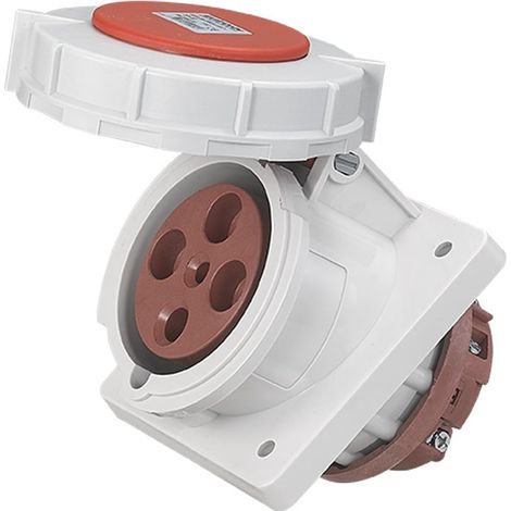 Socle de prise industrielle à encastrer à 20° IP67 - 3P+T - 63A - 400V AC - Eur'Ohm