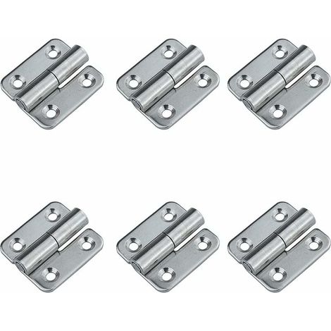 Lot de 6 charnières détachables de 3.7 cm - Charnières de porte amovibles - En acier inoxydable 304 - Pour droitier (1/5)