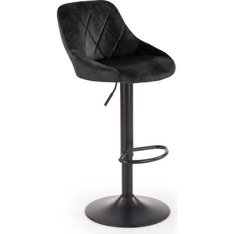 Chaise de bar en velours noir BOHORT (1/5)