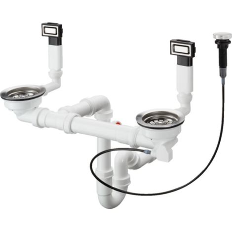Desagüe automático para fregadero de 2 senos de acero inoxidable HANSGROHE D15-11
