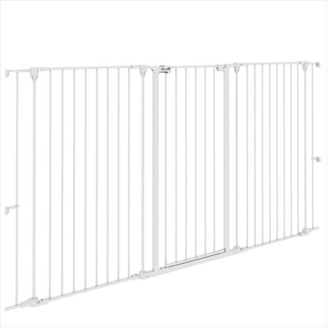 Barrière pour animaux blanc en acier 206 x 3 x 120 cm (1/5)