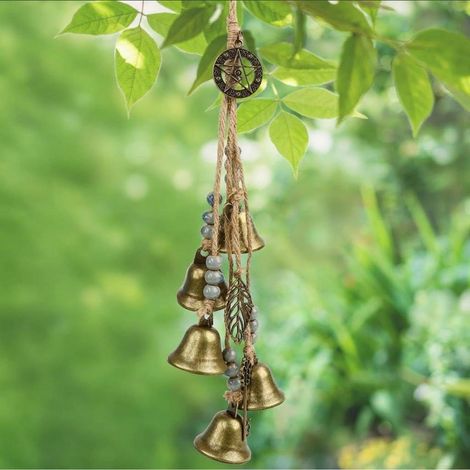 Carillon à vent Hexenglocken pour jardin suspendu avec son clair, 33 cm, métal, intérieur et extérieur