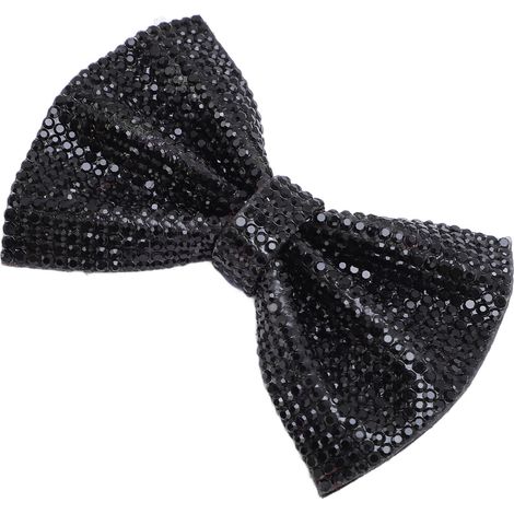 Écusson thermocollant nœud en strass, nœud décoratif rétro délicat pour vêtements, sacs, vestes, chaussures, noir (1/5)