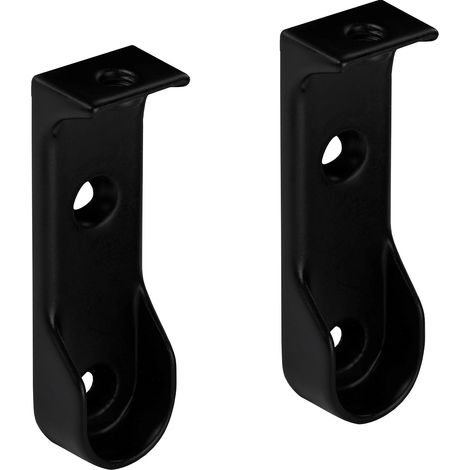 SOTECH Schrankstange oval 30 x 15 mm schwarz Schrankstangenlager SF, Seiten- und Unterbaumontage, VE2