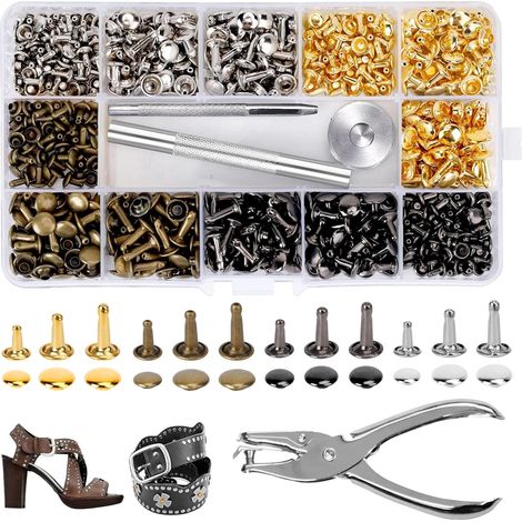 360 Pièces Rivets Cuir avec 3 Outil Fixation (1/5)