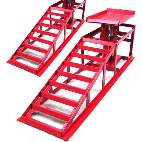 2 x PKW Auffahrrampe höhenverstellbar 55337 2000kg Hebebühne (1/5)