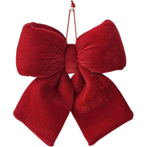 Ribbon - Noeud De Noel En Velours Rouge - Pour Guirlande Couronne Arbre De Noel Intérieur Extérieur - 14x12 5cm 20x20cm 33x29cm - 1 Pièce (1/5)