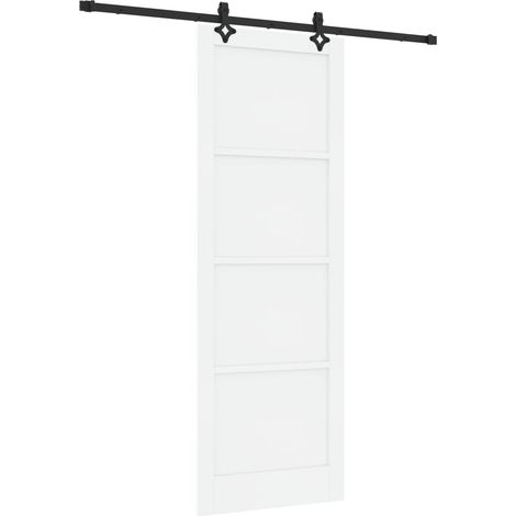 Maison Exclusive - Schiebetür Weiß und Schwarz 83 x 232 cm Massiv