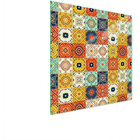 PLAQUE DE PROTECTION EN VERRE POUR POÊLE 50x52 MOSAÏQUE (1/5)