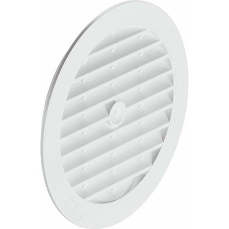 Grille d'aération ronde en plastique à lamelles avec bord de recouvrement à encastrer Ventilation Cache Protection Plafond Mur Rosette, Ø123mm blanc (1/2)
