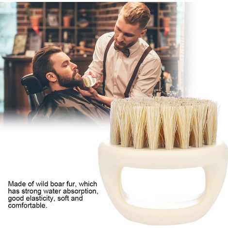 Brosse à raser en soie de sanglier pour homme, outil de rasage barbe et moustache, accessoire salon coiffure, modèle n°03, pinceau à mousse de rasage, finition précise, poils naturels. (1/5)