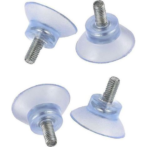 M6 Schraubenlänge 14 Basisbreite 35 Transparenter PVC-Saugnapf Glas-Couchtisch Verstellbare Füße Möbel Verstellbare Fußstützen-Saugnäpfe (12 Stück) (1/4)