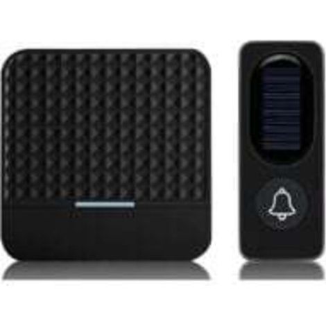 Sonnette solaire sans fil IP65 étanche 300 m, kit de sonnette solaire rechargeable pour extérieur (1/4)