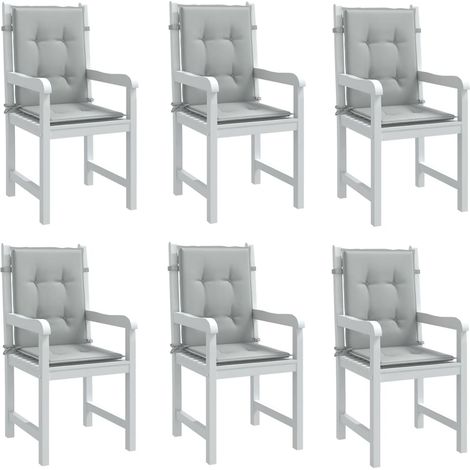 Niedriglehner-Auflagen 6 Stk. Melange Hellgrau 100x50x4cm Stoff