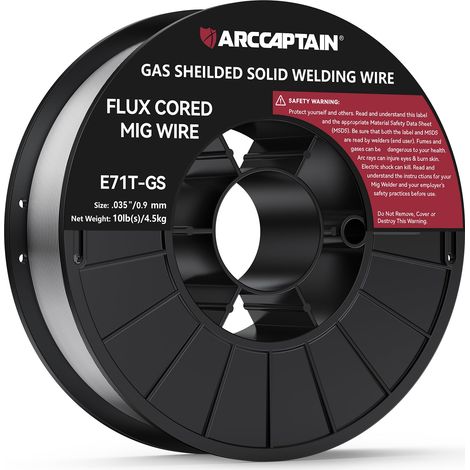 Fil fourré 0,9 mm 4,5 kg E71T-GS MIG Fil de soudure pour poste à souder sans gaz MIG/MAG FLUX rouleau de fil D200 avec mandrin de 20 mm