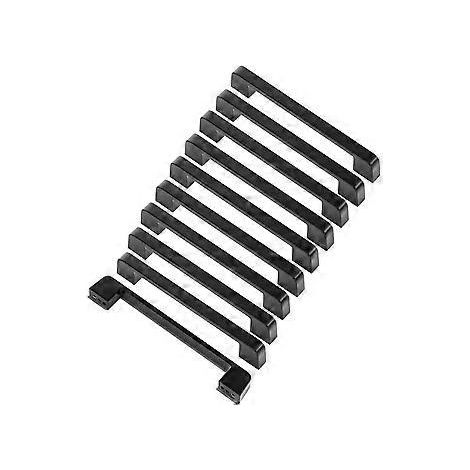 10 Stück schwarze Türgriffe aus Zinklegierung, T-förmige Griffe, für Küchenschränke, Lochabstand 128 mm