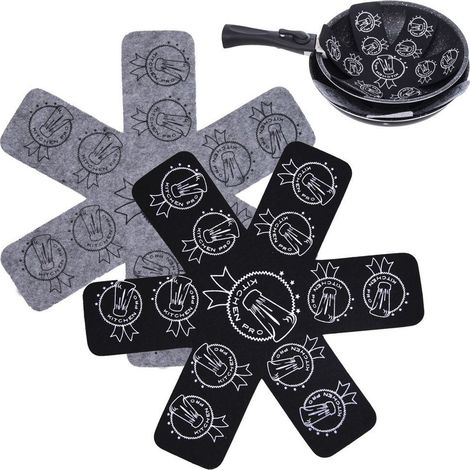 Tapis de protection pour ustensiles de cuisine - Noir/Gris, Lot de 2