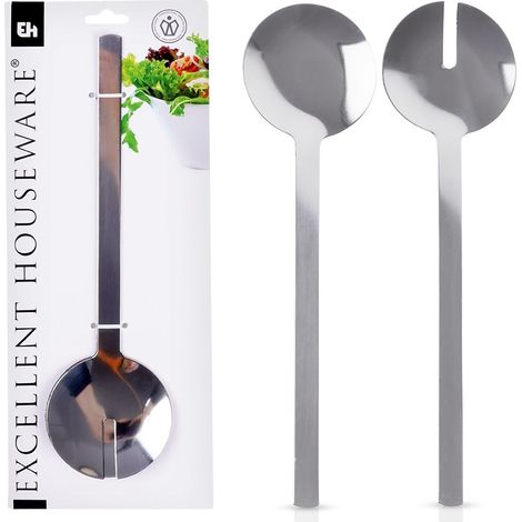 Salatloffel stahl silber 2 teiliges besteckset excellent houseware 139394 (1/5)