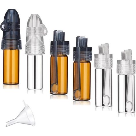 Dispensador de especias en polvo, 3 piezas transparentes, Herramienta especias polvo marrón, Mini esparcidor especias portátil cuchara embudo (1/5)