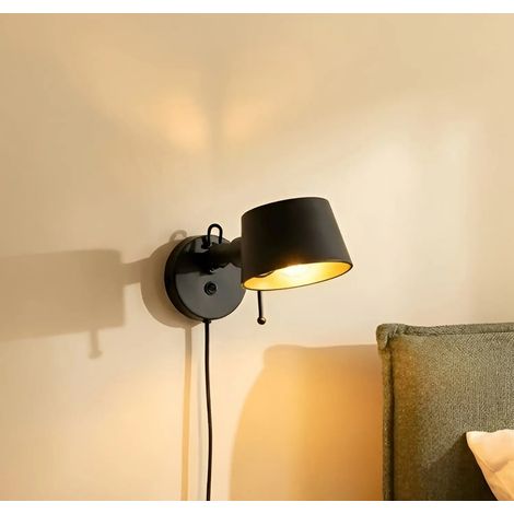 [NEUWERTIG] B-Ware Lucande Wandleuchte Wandlampe Silka Schwarz Schalter Stecker Flexibel E27 Led
