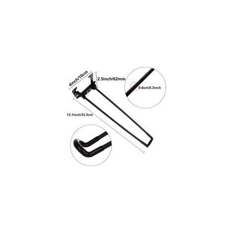 Quatre pieds de table pliables, conception pliable robuste, adaptés aux tables basses, tables pour ordinateur portable, mini-bureaux, projets de bricolage à domicile, etc., vis incluses, noir. (1/4)