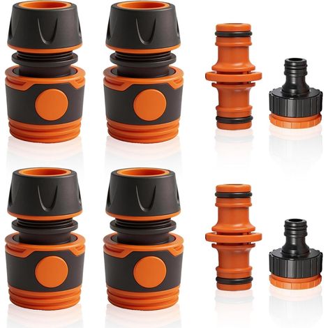 8 Pièces Raccord Tuyau Arrosage, Adaptateur Robinet Tuyau Arrosage, Raccord Tuyau D'arrosage 19mm, Connecteurs Pour Jardin Terrasse Robinet Maison Et Nettoyage Extérieur (1/5)