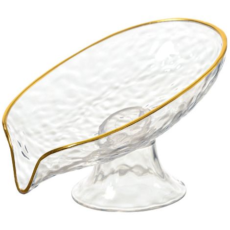 Porte-savon transparent, 13,598cm, pour usage domestique, porte-savon avec système d'évacuation pour salle de bain et toilettes.