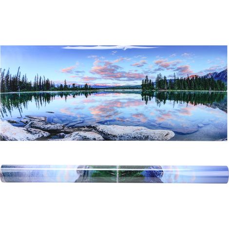 Poster décoratif de fond, peinture, autocollant en PVC, image de paysage pour aquarium, 61 x 30 cm (1/5)