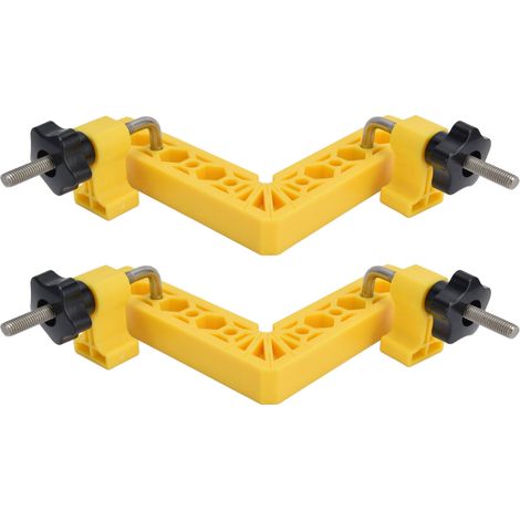 jeux d'équerres de positionnement à 90° en L, gabarit d'angle réglable pour l'assemblage de pièces de bois (jaune) (1/5)