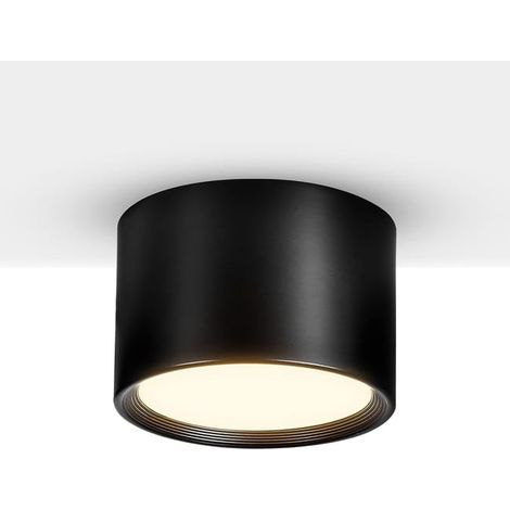 Spot plafond LED Noir Blanc Chaud 3000K 12W Luminaire Plafonnier salon salle à manger cuisine couloir chambre Ø120CM (1/5)