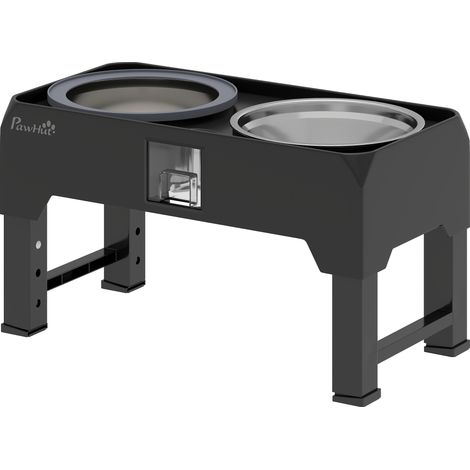 Gamelle surélevée pour chiens Gamelle, hauteur réglable, en acier inoxydable, noir, pour maison et usage quotidien, format pratique