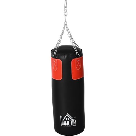 Sac de frappe avec gants, 16 kg, Ø 30 x 120 cm, noir et rouge (1/5)