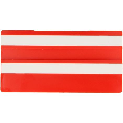 Simplex Écriteaux vides, 100 x 50 mm, rouge avec 2 languettes vides