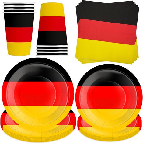 Lot de 50 pièces de vaisselle de fête - Décoration d'anniversaire - Avec assiettes, gobelets, serviettes, accessoires de fête pour 10 invités (1/5)