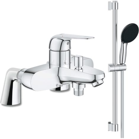 Mezclador de baño mecánico GROHE Bauloop con conjunto de ducha GROHE Vitalio Start y columnas (1/5)