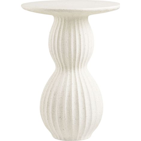 Tavolino da appoggio Newtown in fiberclay bianco forma organica ø40x55 cm