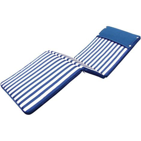 Cuscino in poliestere sfoderabile e impermeabile 194,5x59 cm per lettino -  Blue