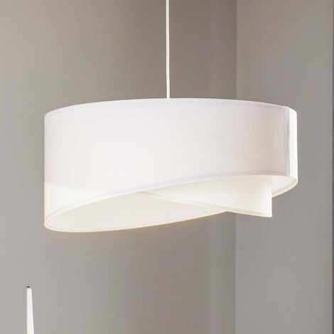 [NEUWERTIG] B-Ware Hängeleuchte Vivien LED Pendelleuchte dimmbar handgefertigt weiß 25x50cm (1/2)