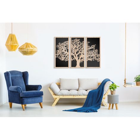 QUERCIA 100x70 cm - Quadro arredo LASERCUT composito Legno e PVC - Misura: 100x70 cm (1/3)