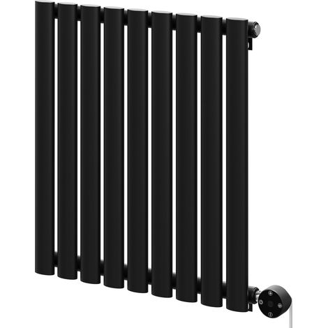 Boone Colore Matt Black 600mm x 540mm Horizontal Digital Thermostatic Electric Single Panel Radiator (1/5)
