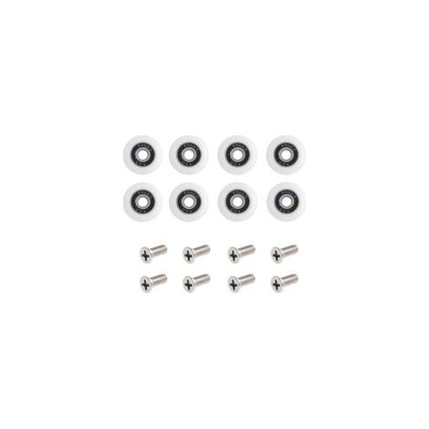 Lot de 8 roulettes pour porte de douche Avec Des Vis, 23 mm de diamètre roulettes de rechange pour porte de douche coulissante Pour cabine de douche (1/3)