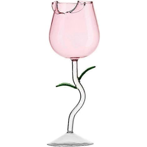 Verres en forme de rose - Verres à vin créatifs et originaux, verres à cocktail, coupes à vin rouge et à champagne - 280 ml - Rose (1/5)