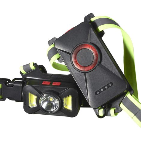 Lampe pectorale LED avec bandes réfléchissantes, 3 modes, rechargeable par USB, étanche, rétroéclairage pour la course à pied, le jogging, la marche, la randonnée, le camping et la pêche - RAPANDA