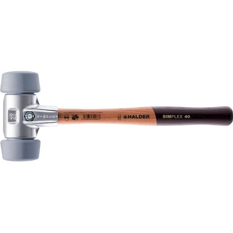 HALDER SIMPLEX Schonhammer Ø 50:40 mm TPE-mid grau mit Aluminiumgehäuse (1/5)