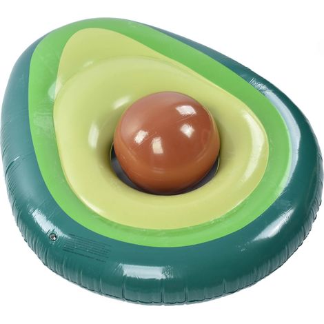 Bouée de piscine en forme d'avocat, en PVC, gonflable, avec ballon (1/5)