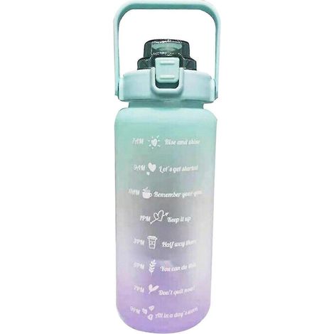 Outdoor-Wasserflasche mit Zeitmarkierung, 2 l, Motivationsflasche, Geschenkidee-Green (1/4)